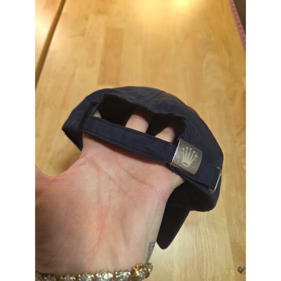 Rolex Brand Blue Hat Green Embroidered Logo Adjustable Metal Clasp - Picture 3 of 5